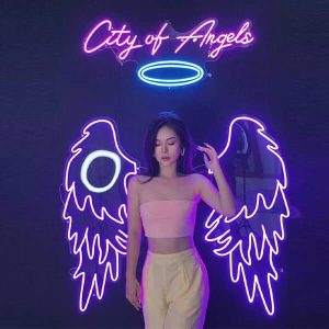 Neon Angel Wings Sign