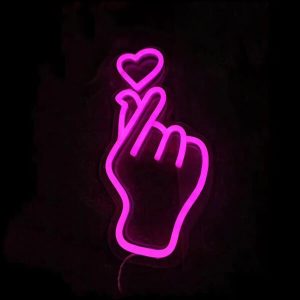 Finger Heart Neon Sign