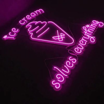 Ice Cream Solves Everything Neon Sign - BgNeon