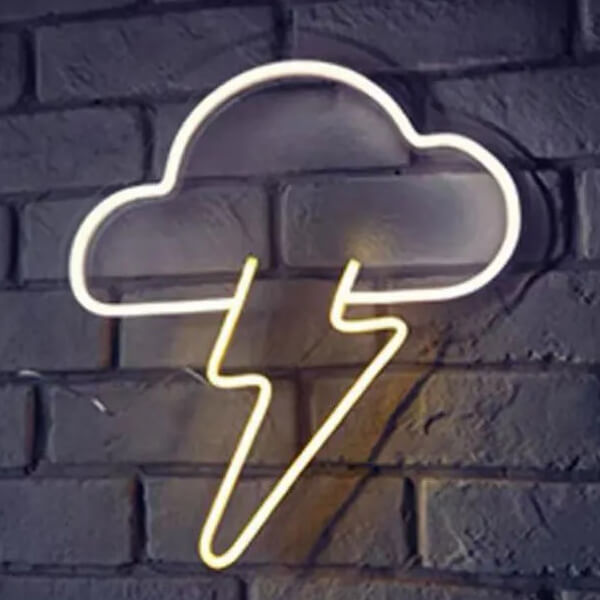 Cloud and Lightning Neon Sign