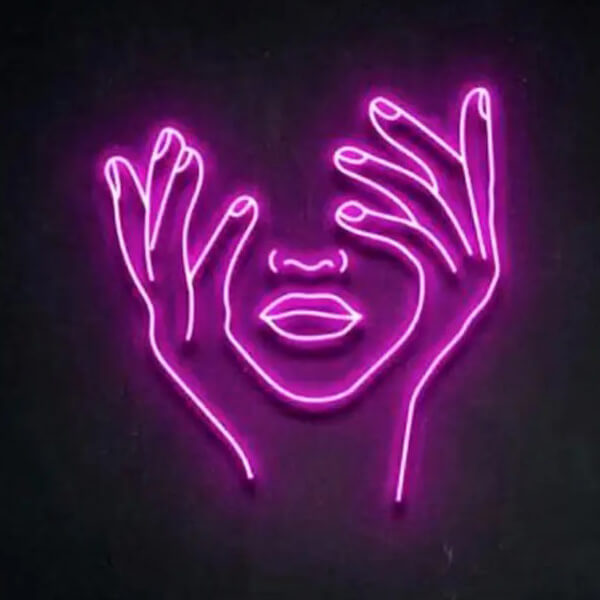 Woman Face Neon Sign